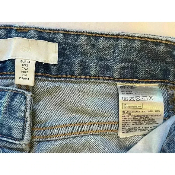 Woman's H&M High Waisted Denim Jeans Size‎ 2 Straight Leg - Picture 3 of 5